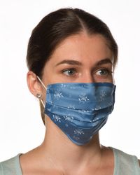 alpin-blau 01 Mund-Nasen-Maske bayrisch tracht